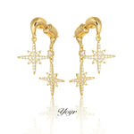Diamond Star Tassel Drop Earrings