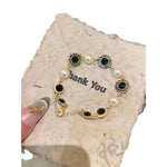 Diamond Sun and Faux Pearl Bracelet