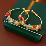 Dopamine Beaded Big Summer Vacation Hoop Earrings