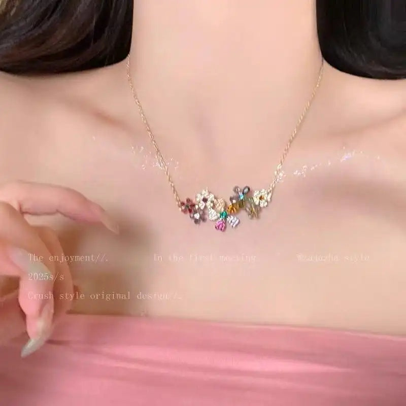 Dopamine Color Block Flower Ear Cuffs