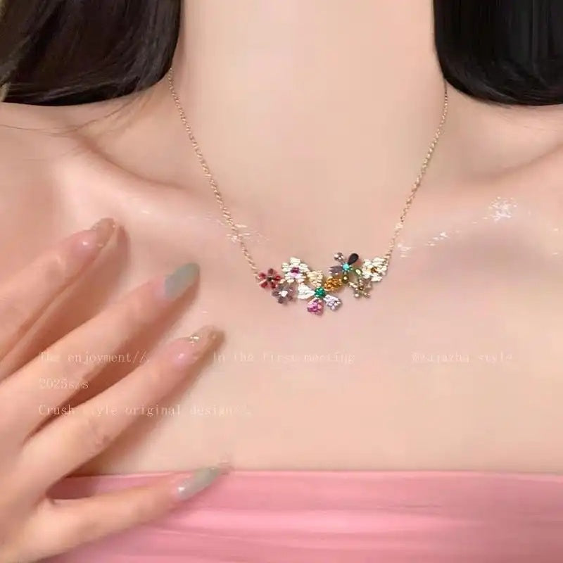 Dopamine Color Block Flower Ear Cuffs