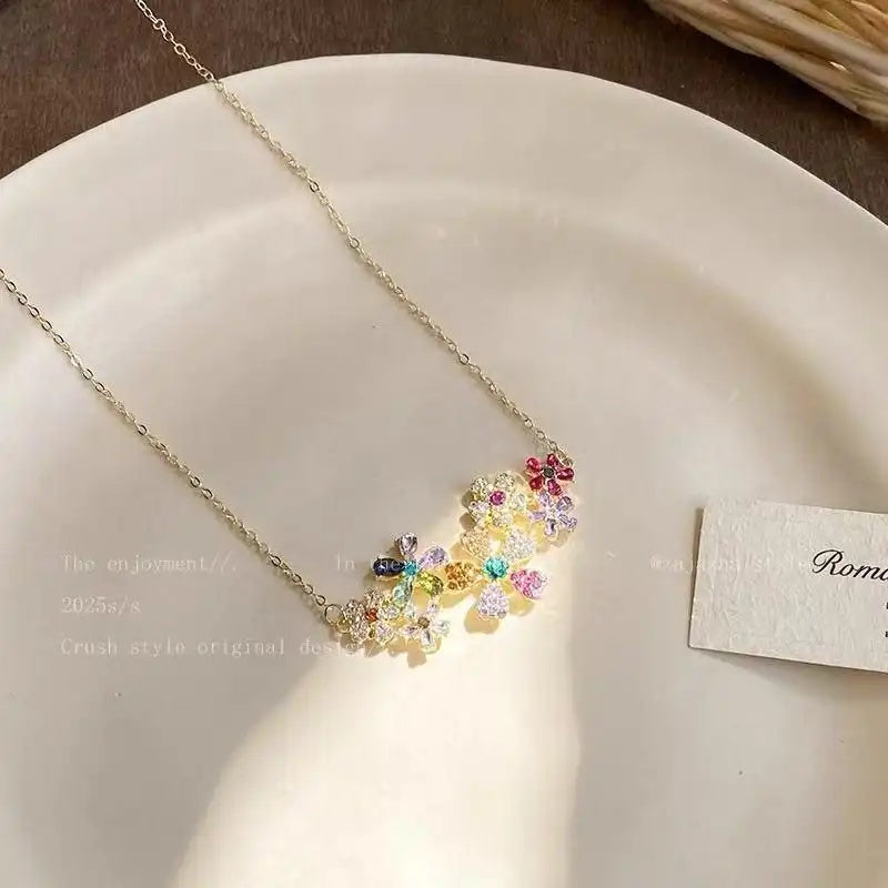 Dopamine Color Block Flower Ear Cuffs