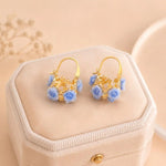 Dopamine Rose Flower Basket Earrings