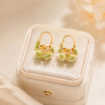 Dopamine Rose Flower Basket Earrings