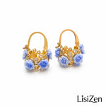 Dopamine Rose Flower Basket Earrings