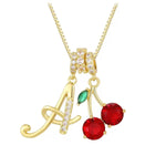 Dopamine Three-In-One 26-Letter Crystal Cherry Necklace
