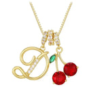 Dopamine Three-In-One 26-Letter Crystal Cherry Necklace