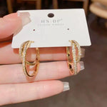 Double Circle Clip-On Vintage Earrings
