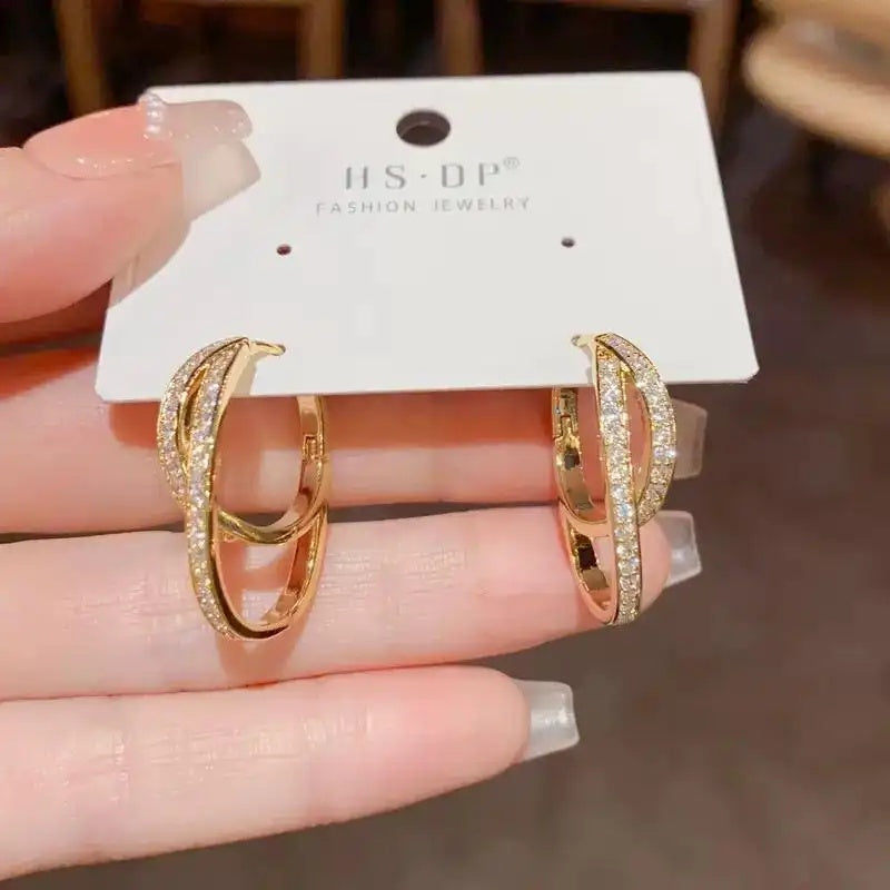 Double Circle Clip-On Vintage Earrings
