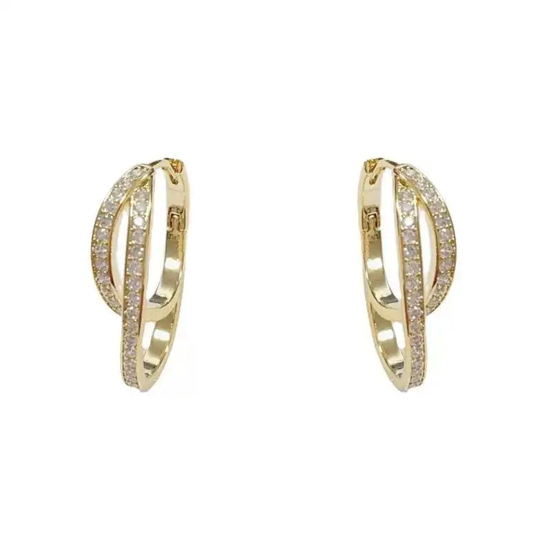 Double Circle Clip-On Vintage Earrings