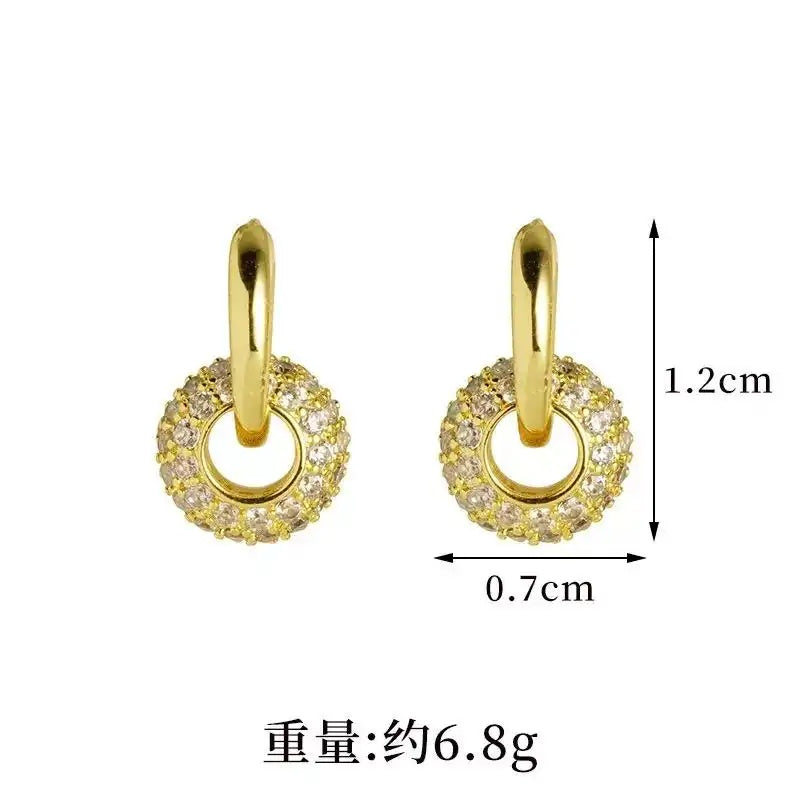 Double Crystal Round Hoop Earrings