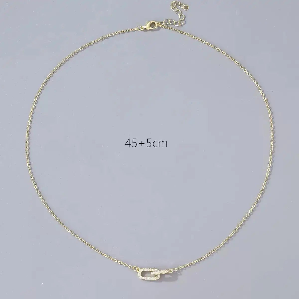 Double Ellipse Interlocking Double Diamonds Necklace