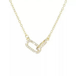 Double Ellipse Interlocking Double Diamonds Necklace