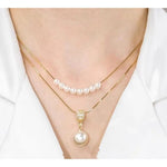 Double Layer Beaded Pearl Necklace