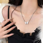 Double Layer Butterfly Pendant Necklace