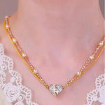 Double Layer Magnetic Heart Necklace