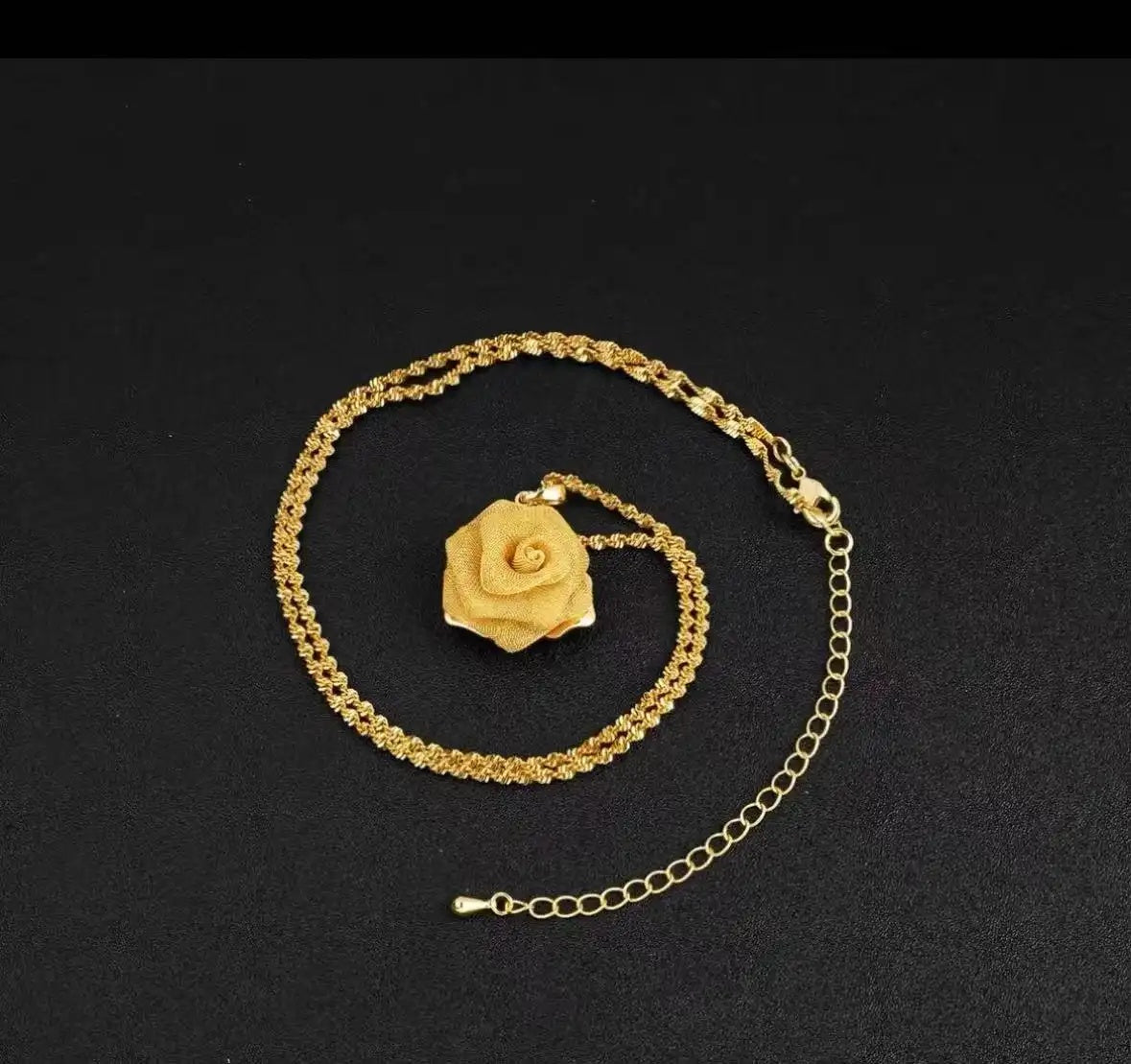 Double Layer Rose Flower Necklace