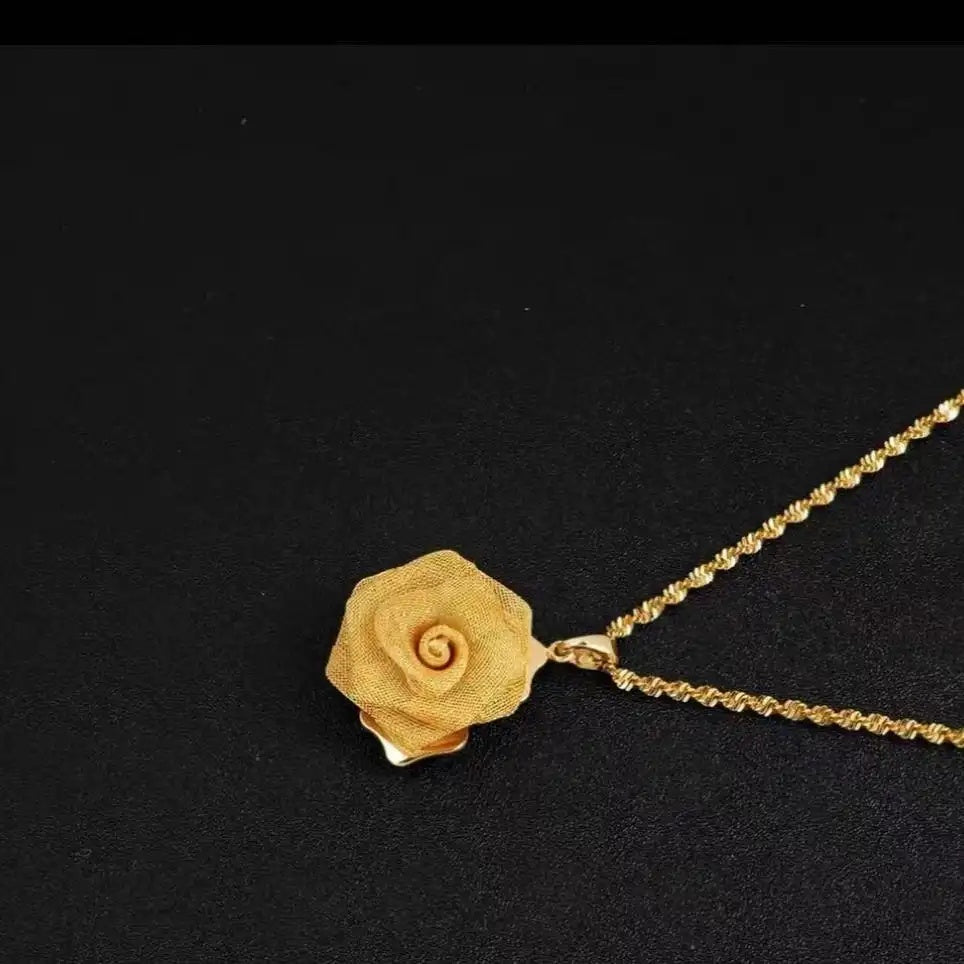 Double Layer Rose Flower Necklace
