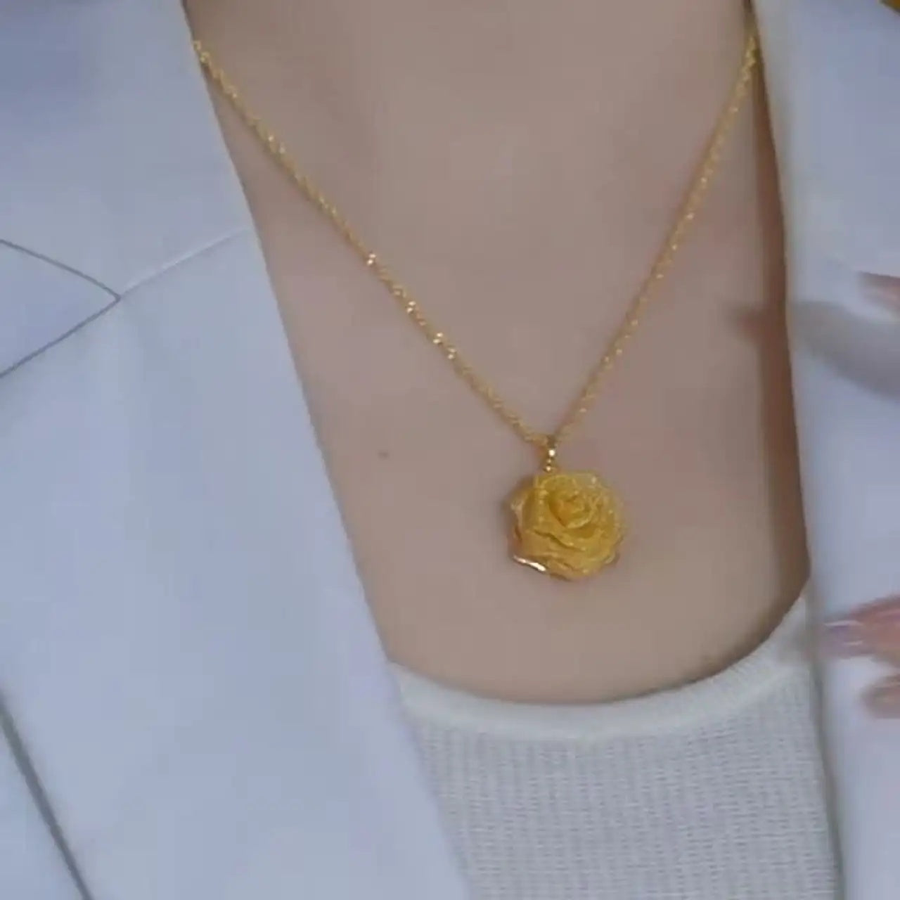 Double Layer Rose Flower Necklace