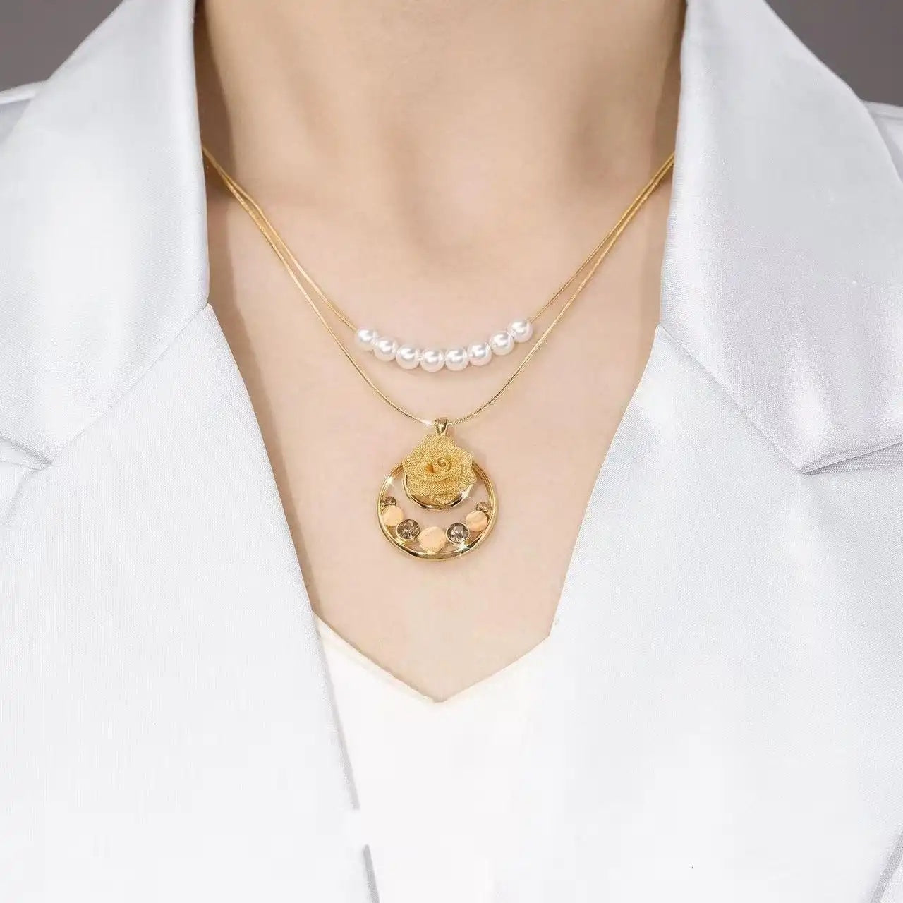 Double Layer Rose Necklace