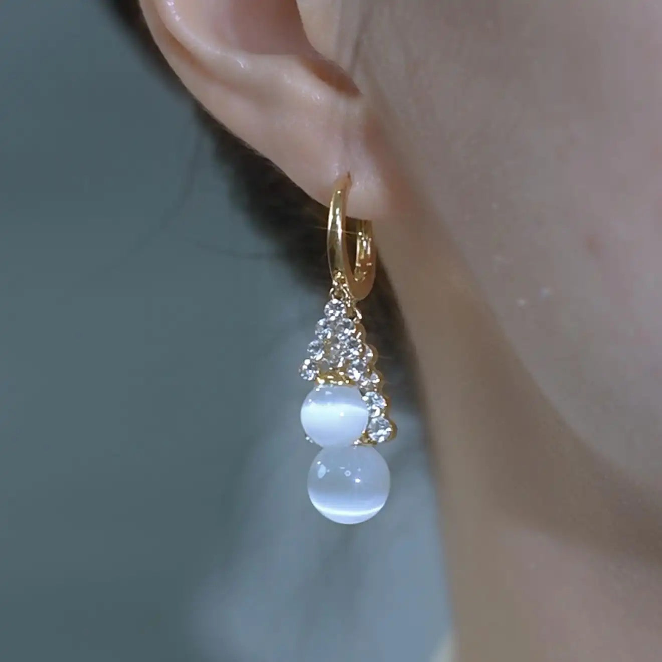Double-Layer Teardrop Drop Earrings