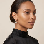 Double Loop Crystal Sphere Daily Earrings