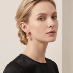 Double Loop Crystal Sphere Daily Earrings