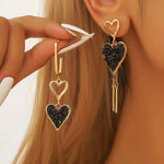 Double Love You Heart Shape Stud Earrings
