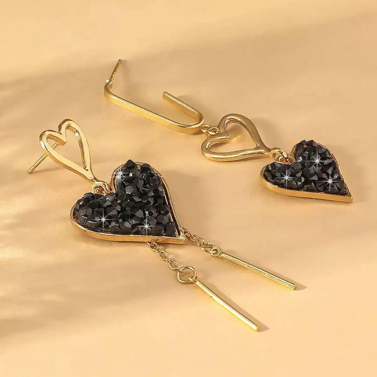 Double Love You Heart Shape Stud Earrings