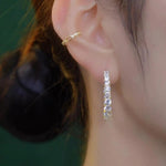 Double Row Crystal Hoop Earrings