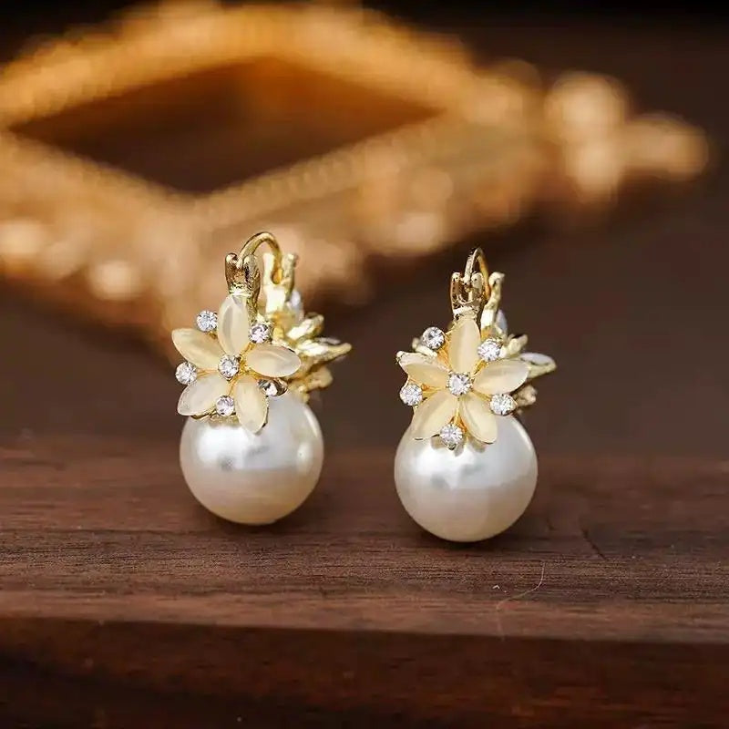 Double-Sided Flower French Two-Way Wear Earrings