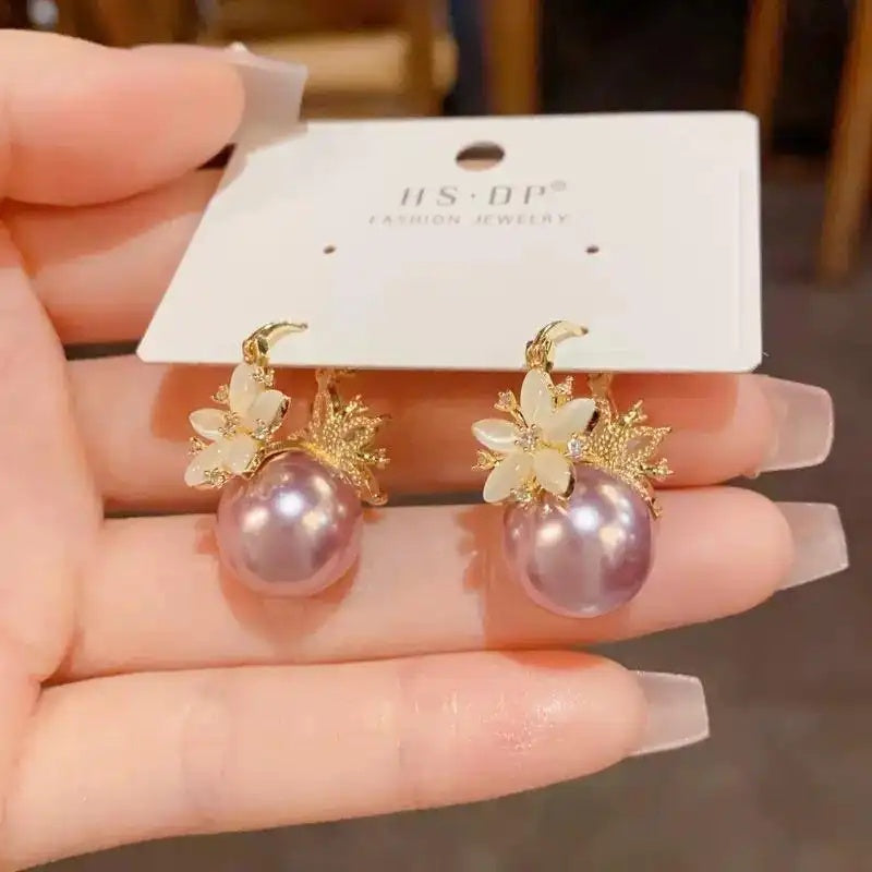 Double-Sided Flower French Two-Way Wear Earrings