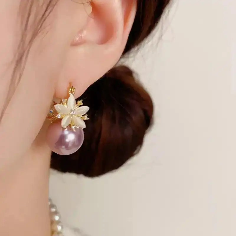 Double-Sided Flower French Two-Way Wear Earrings