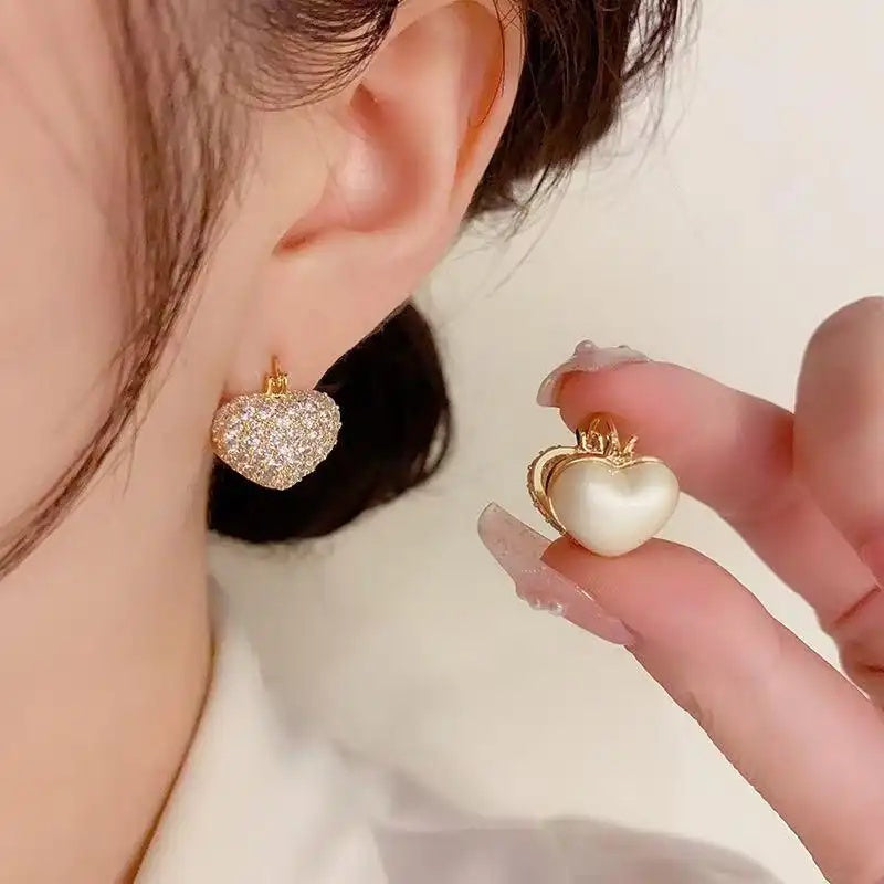 Double-Sided Heart French Lightweight Comfortable Earrings