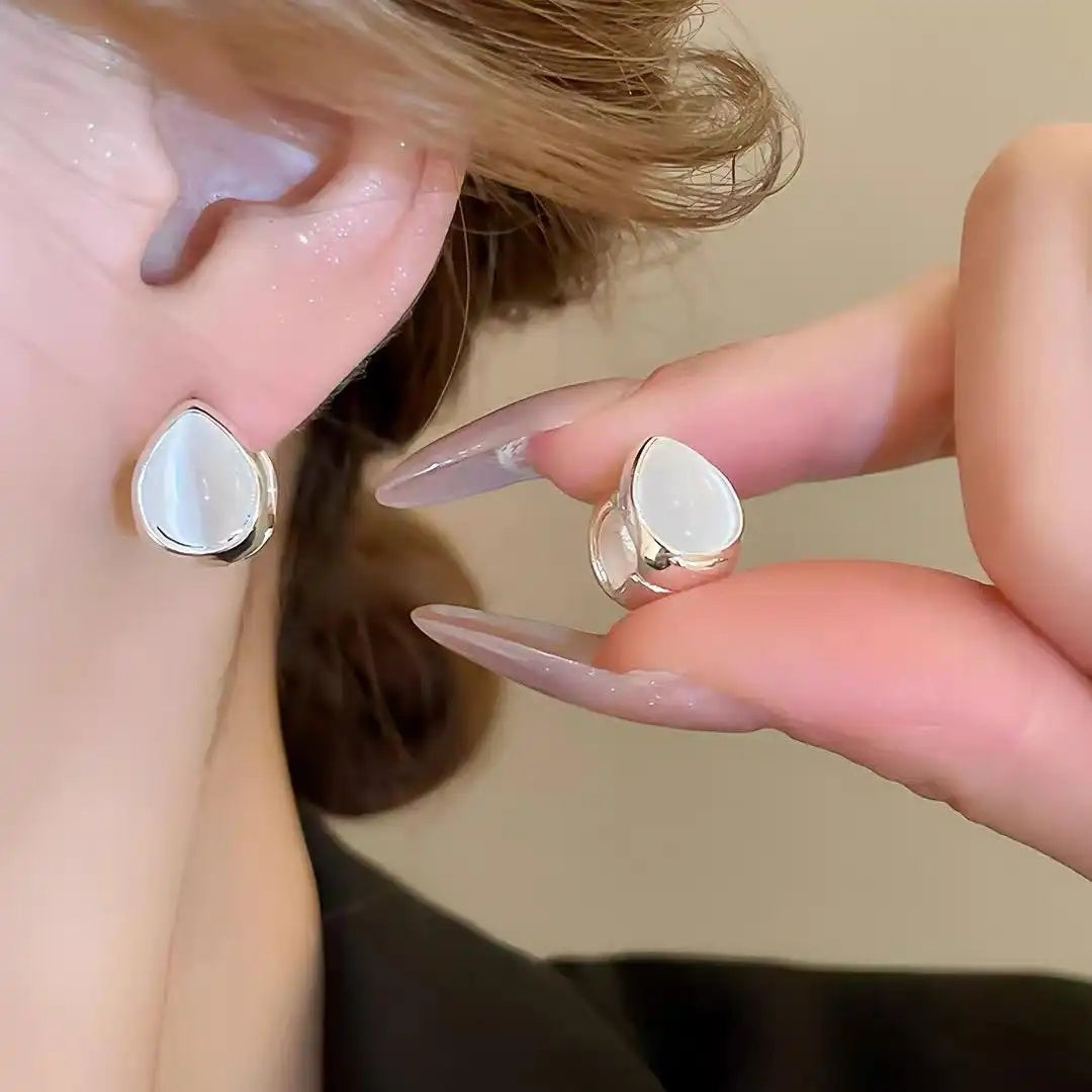 Double-Sided Teardrop Hoop Earrings