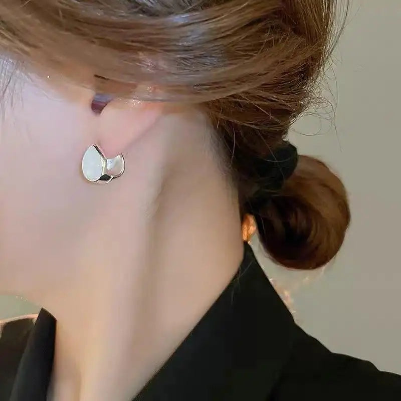 Double-Sided Teardrop Hoop Earrings