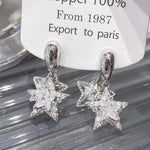 Double Star Crystal Double-Layer Star Stud Earrings