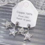 Double Star Crystal Double-Layer Star Stud Earrings