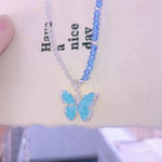 Dream Wings Blue Crystal Butterfly Necklace