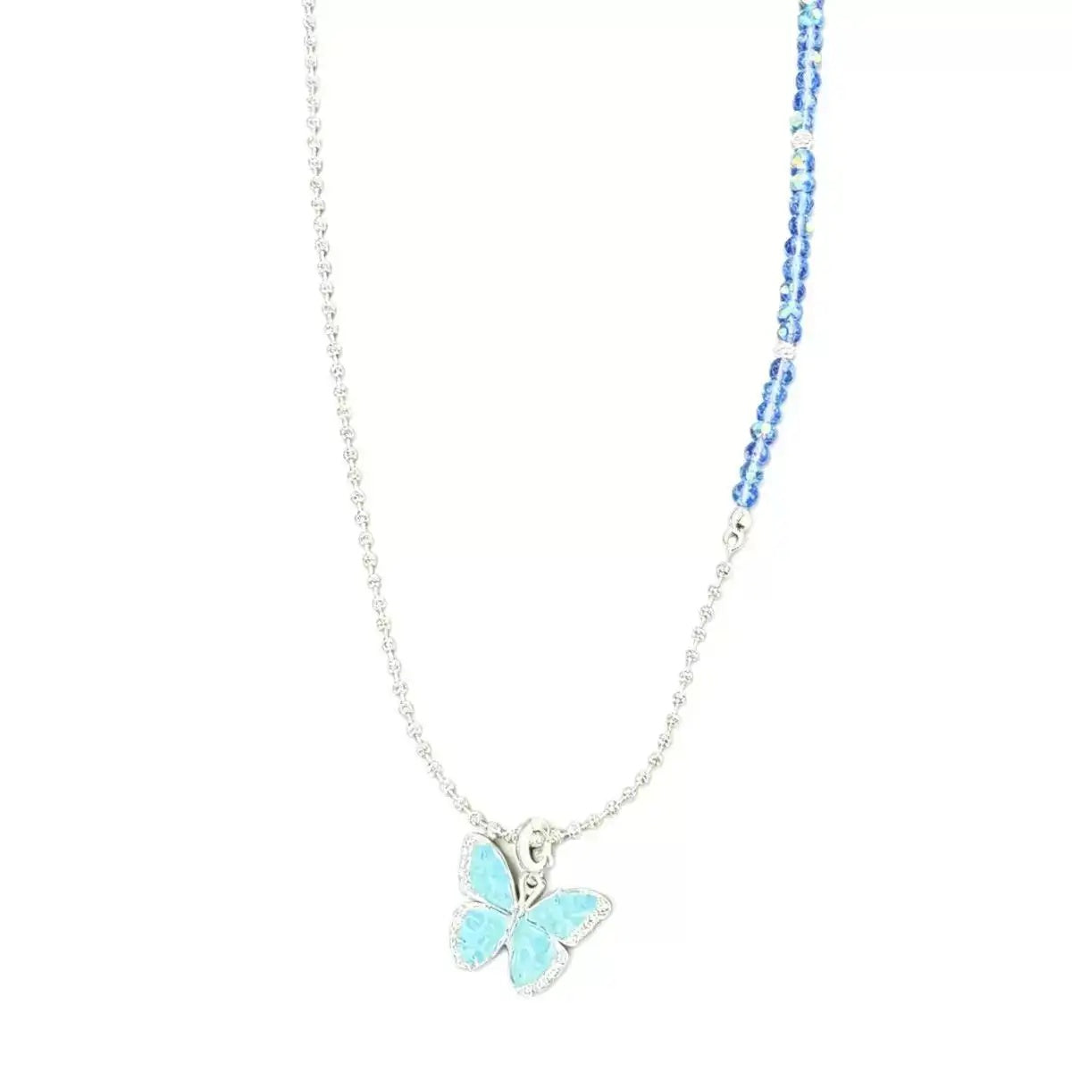 Dream Wings Blue Crystal Butterfly Necklace