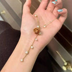 Dried Flower Freshwater Pearl Tassel Necklace