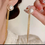 Dual-Wear Pearl Tassel Drop Earrings