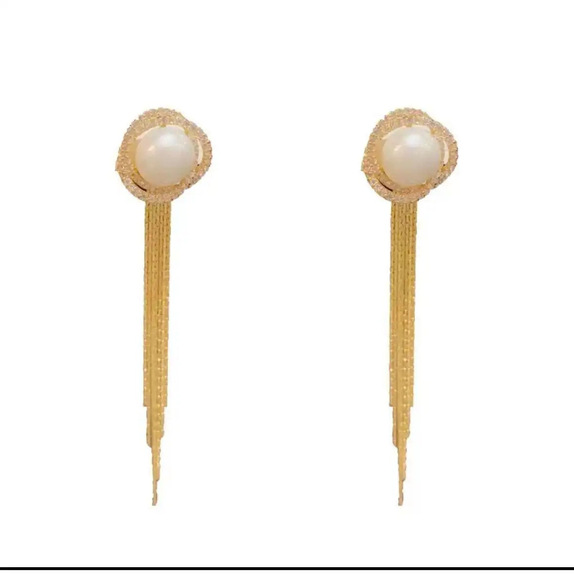 Dual-Wear Pearl Tassel Drop Earrings