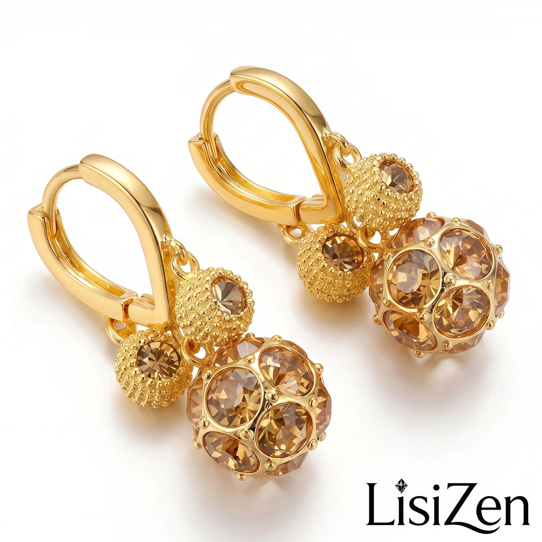 Durian Fruit Crystal Hoop Earrings