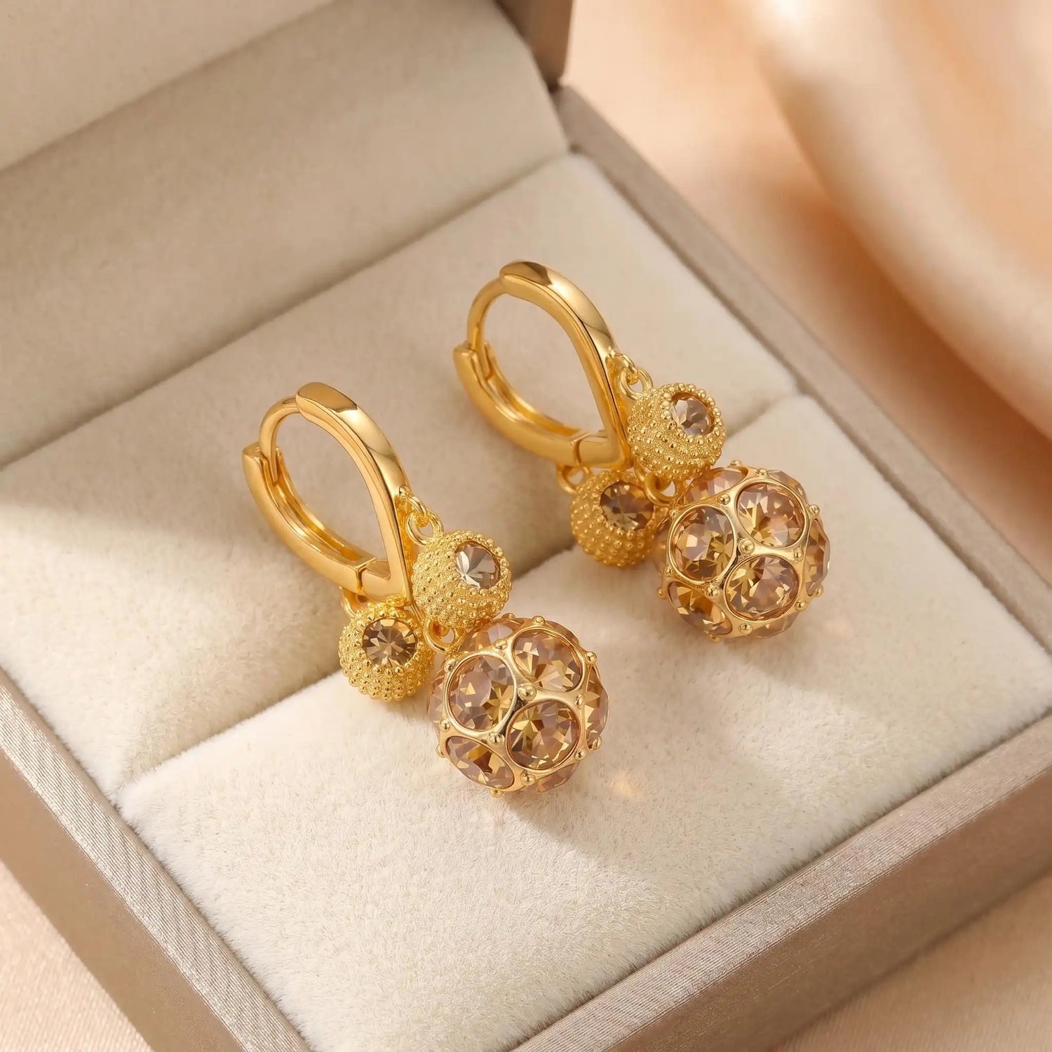 Durian Fruit Crystal Hoop Earrings