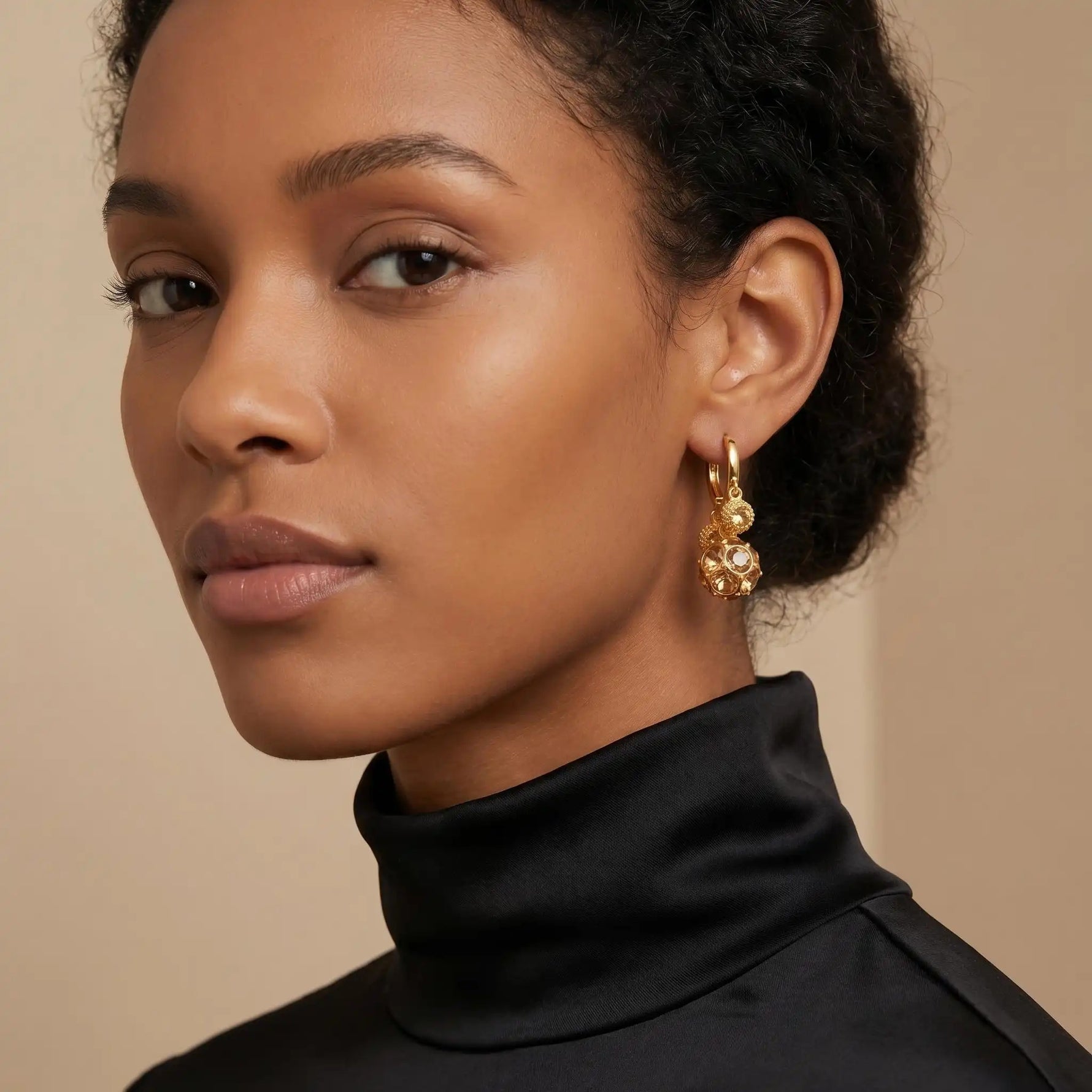 Durian Fruit Crystal Hoop Earrings