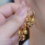 Durian Fruit Crystal Hoop Earrings
