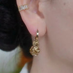 Durian Fruit Crystal Hoop Earrings