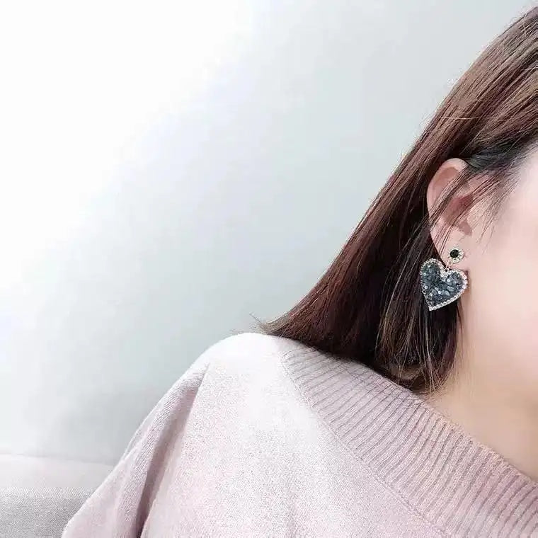 East Gate Heart Crystal Stud Earrings