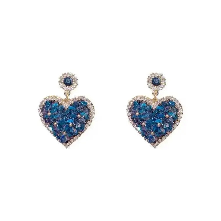 East Gate Heart Crystal Stud Earrings